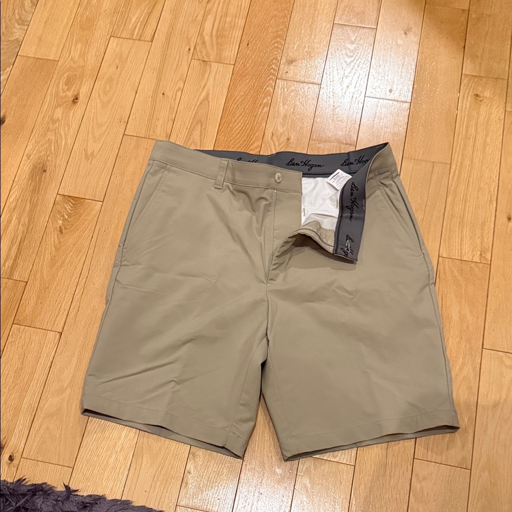 Hogan Men's Khaki Flat Front Shorts